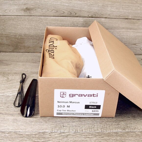 $895 GRAVATI Neiman Marcus 10 M Genuine PECCARY Black 17013 * add $15 new Trees - Picture 13 of 16